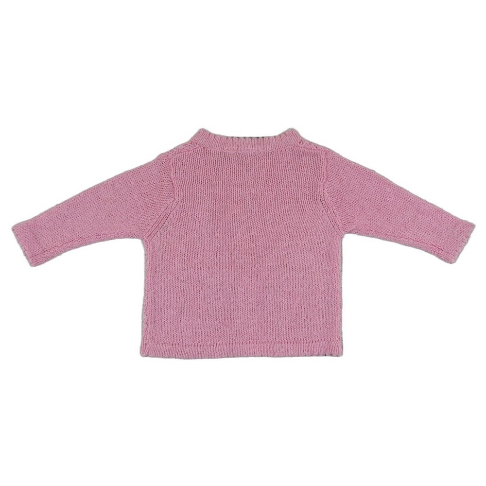 Halston Baby Cardigan Sweater Girls Size 12 Months Pink‎ Pointelle Floral Knit - Picture 2 of 4